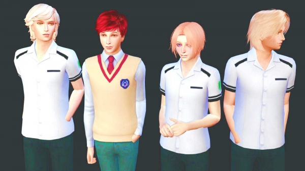 Sims4*作って眺めてほくそ笑む 【sims4/リカラー配布/GSシリーズ】はば学&羽学制服~夏服~